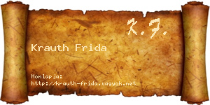 Krauth Frida névjegykártya